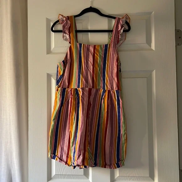 FARM Rio Reyes Striped Romper Size L (*belt missing*) - Picture 2 of 3